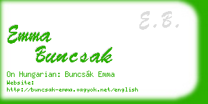 emma buncsak business card